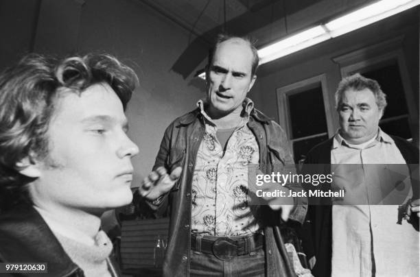 Robert Duvall, John Savage and Kenneth McMillan performing in David Mamet's 'American Buffalo' at the Ethel Barrymore Theater on Broadway in January...