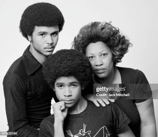 Novelist Toni Morrison photographed with her sons Slade and Ford at her home in December 1978.