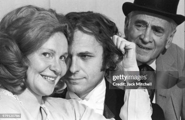 Geraldine Page with her husband Rip Torn and character actor Muni Seroff in Anton Chekhov's 'A Marriage Proposal' which was broadcast live on...