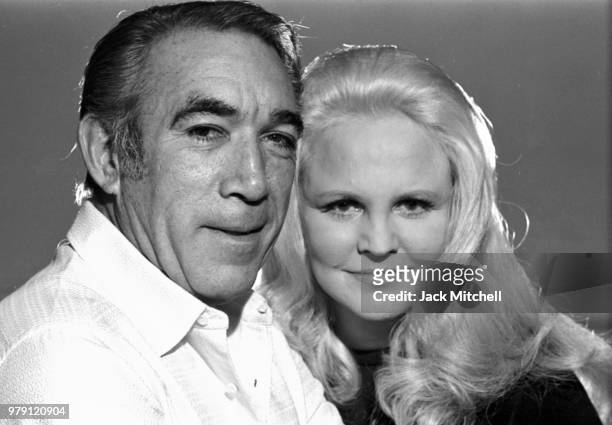 Actor Anthony Quinn and singer Peggy Lee photographed in August 1970.