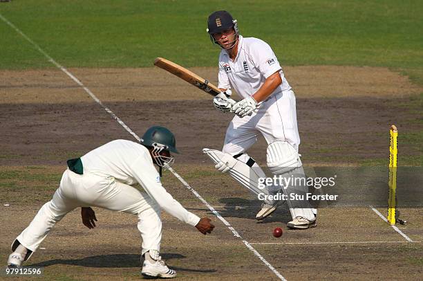 England batsman Jonathan Trott picks up some runs during day two of the 2nd Test match between Bangladesh and England at Shere-e-Bangla National...