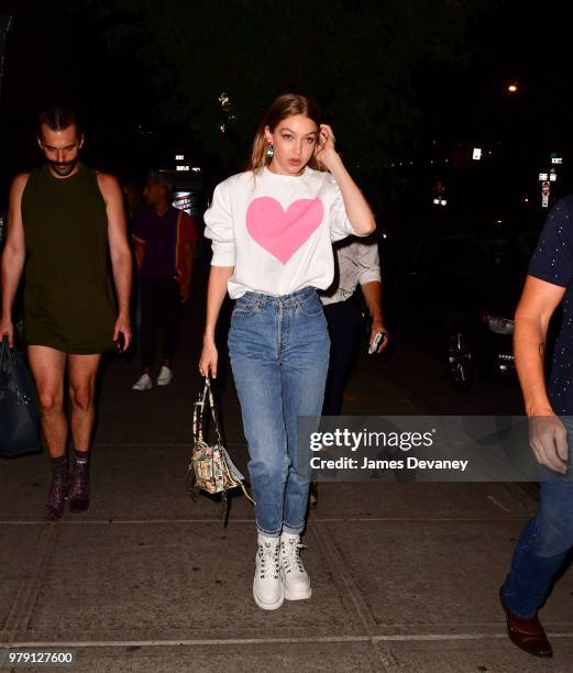 Gigi Hadid arrives to Cookshop on June 19, 2018 in New York City.
