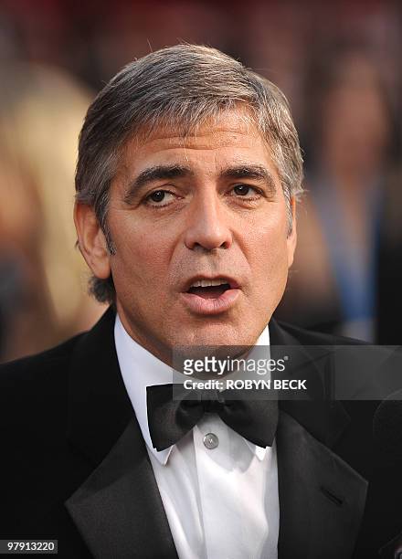 Actor George Clooney arrives at the 82nd Academy Awards at the Kodak Theater in Hollywood, California on March 07, 2010. AFP PHOTO Robyn BECK