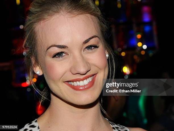 Actress Yvonne Strahovski appears at the Tabu Ultra Lounge at the MGM Grand Hotel/Casino early March 21, 2010 in Las Vegas, Nevada.
