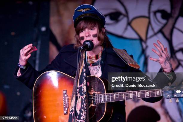 Christofer Drew Ingle of Never Shout Never performs at Alernative Press' Attack of the 100 Bands You Need To Know event during the fourth day of SXSW...