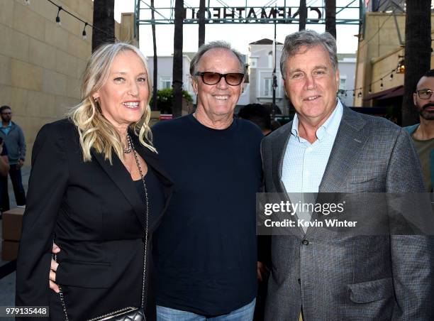 Actor Peter Fonda , his wife Parky DeVogelaere and Tom Bernard, Co-president, Sony Pictures Classics arrive at the premiere of Sony Pictures...