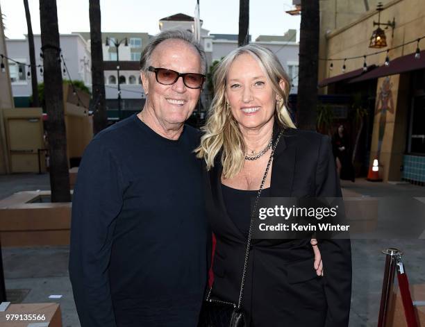 Actor Peter Fonda and his wife Parky DeVogelaere arrive at the premiere of Sony Pictures Classics' "Boundaries" at the American Cinematheque's...