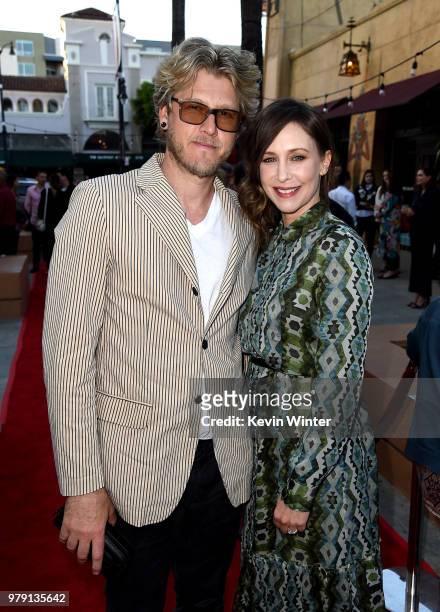 Musician Renn Hawkey and his wife actress Vera Farmiga arrive at the premiere of Sony Pictures Classics' "Boundaries" at the American Cinematheque's...