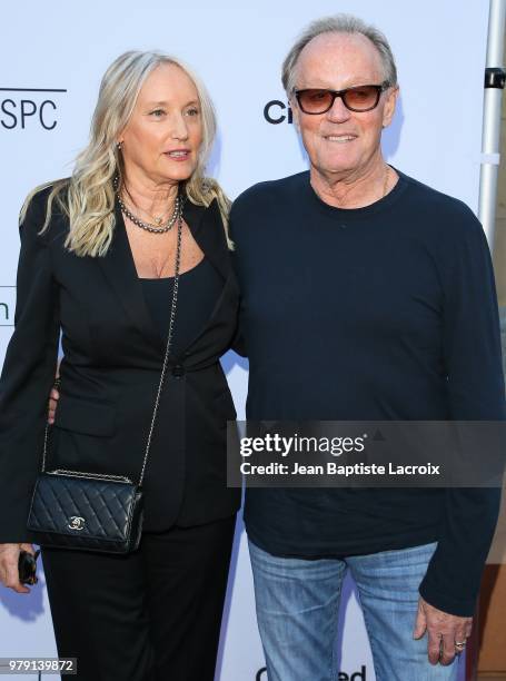 Peter Fonda and Margaret DeVogelaere attend the Premiere Of Sony Pictures Classics' 'Boundaries' at American Cinematheque's Egyptian Theatre on June...