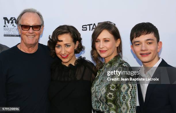 Peter Fonda, Lewis MacDougall, Kristen Schaal and Vera Fermiga attend the Premiere Of Sony Pictures Classics' 'Boundaries' at American Cinematheque's...