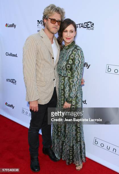 Renn Hawkey and Vera Farmiga attend the Premiere Of Sony Pictures Classics' 'Boundaries' at American Cinematheque's Egyptian Theatre on June 19, 2018...