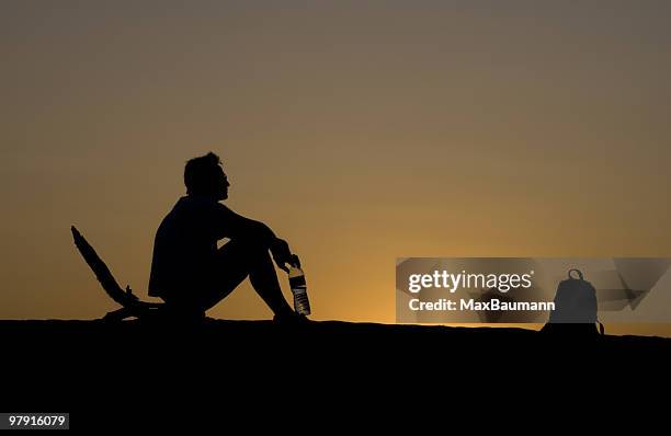 silhouette of a hiker - max knoll stock pictures, royalty-free photos & images