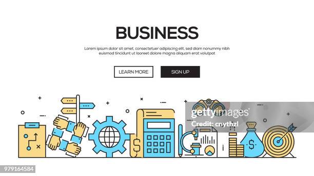 business concept flat line web banner design - digital transformation vector stock illustrations