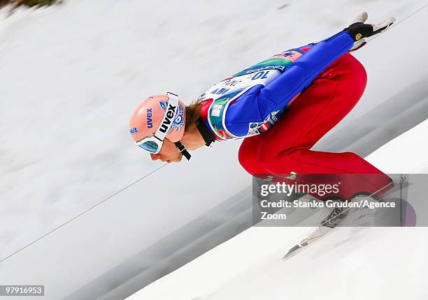 Martin Koch of Austria competes during the FIS Ski Flying World Championships, Day 3 Team HS215 on March 21, 2010 in Planica, Slovenia.