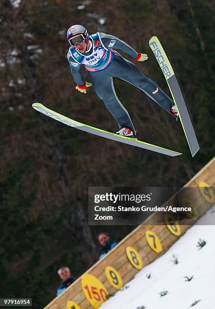 Gregor Schlierenzauer of Austria competes during the FIS Ski Flying World Championships, Day 3 Team HS215 on March 21, 2010 in Planica, Slovenia.