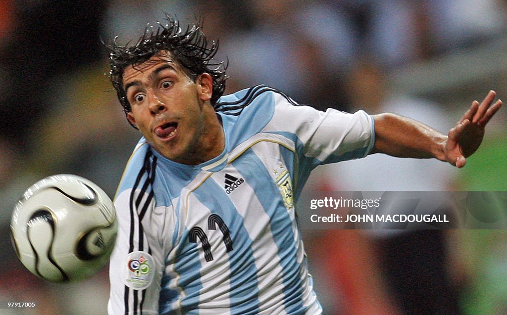 Argentinian forward Carlos Tevez eyes th