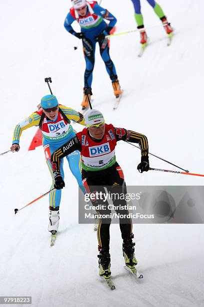 Simone Hauswald of Germany competes during the women's mass start in the E.On Ruhrgas IBU Biathlon World Cup on March 21, 2010 in Oslo, Norway.