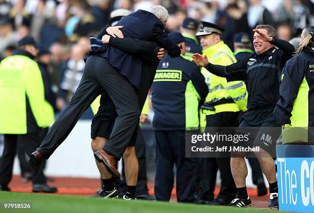 Rangers coach Walter Smith celebrates at the end of the CIS Insurance Cup after beating St Mirren 1-0 in the final at Hampden Park on March 21, 2010...