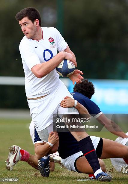 Mark Atkinson of England during the France U20's v England U20's match at the Stade du Pre-Hembert on March 21, 2010 in Saint Nazaire, France.