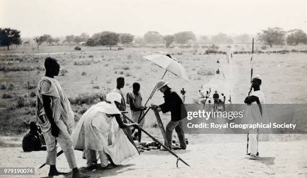 Looking south along Kano base, Northern Nigeria, Nigeria, 1910.