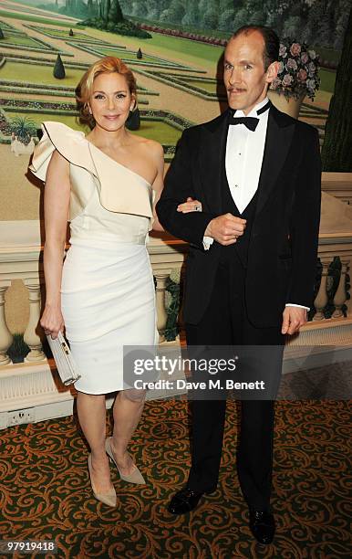 Kim Cattrall and Simon Paisley Day attend The Laurence Olivier Awards, at the Grosvenor House Hotel on March 21, 2010 in London, England.