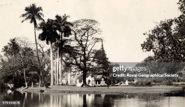 Pagoda in Eden Gardens at Calcutta, *Identified in December 2013 as the Botanical Gardens, India, 1925.