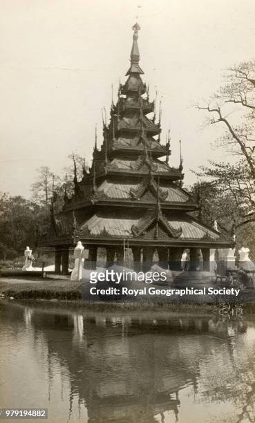 Pagoda in Eden Gardens at Calcutta, West Bengal, India, 1925.