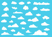 Cartoon Cloud set, vector illustration