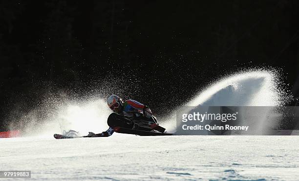 Christopher Devlin-Young of USA competes during the Men's Sitting Super Combined Super-G during Day 9 of the 2010 Vancouver Winter Paralympics at...