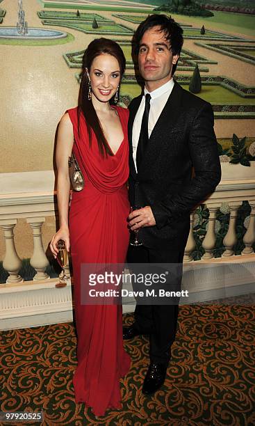 Sierra Boggess and Ramin Karimloo attend The Laurence Olivier Awards, at the Grosvenor House Hotel on March 21, 2010 in London, England.