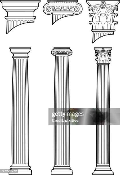 spalte styles - architektonische säule stock-grafiken, -clipart, -cartoons und -symbole