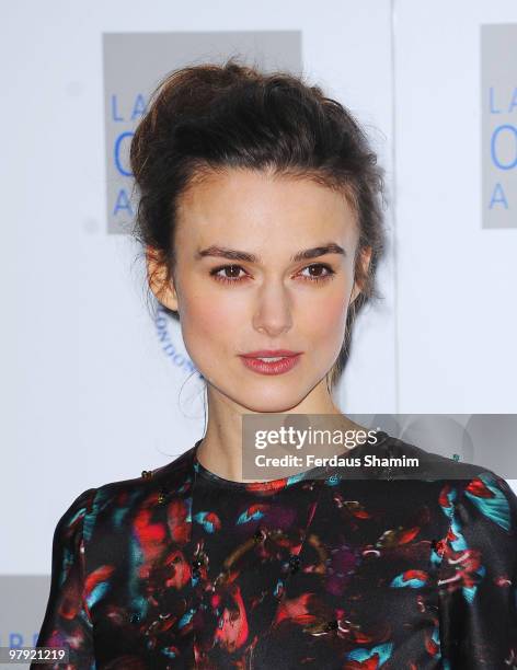 Keira Knightley attends The Laurence Olivier Awards at The Grosvenor House Hotel on March 21, 2010 in London, England.