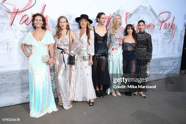 Andrea Dellal, Charlotte Dellal, Alice Temperley,Countess Nicole Brachetti Peretti, Vanessa Arelle and Caroline Issa attend The Serpentine Summer...