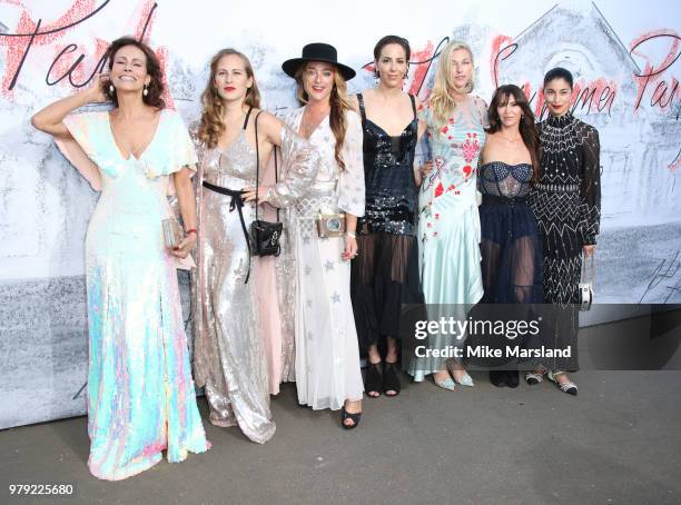 Andrea Dellal, Charlotte Dellal, Alice Temperley,Countess Nicole Brachetti Peretti, Vanessa Arelle and Caroline Issa attend The Serpentine Summer...