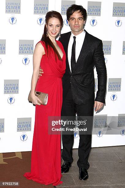 Sierra Boggess and Ramin Karimloo attend The Laurence Olivier Awards at The Grosvenor House Hotel on March 21, 2010 in London, England.