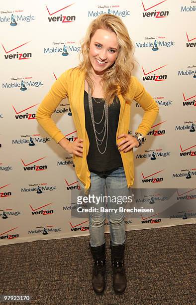 Emily Osment attends the Verizon's Experience the Magic Tour celebrating Disney's Mobile Magic Application on March 21, 2010 in Schaumburg, Illinois.