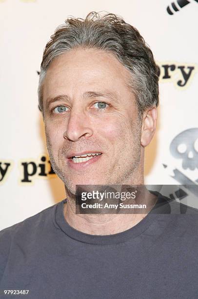 The Daily Show's Jon Stewart attends the Story Pirates ''After School Special'' fundraiser at Dixon Place Theater on March 21, 2010 in New York City.