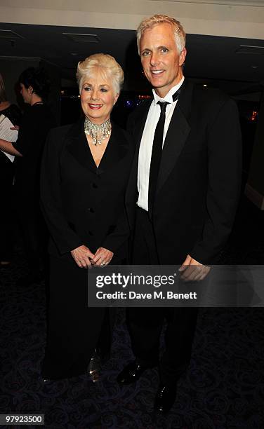 Shirley Jones and Patrick Cassidy attend The Laurence Olivier Awards, at the Grosvenor House Hotel on March 21, 2010 in London, England.