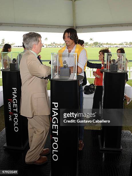 Larry Boland and Nacho Figueras attend the Piaget Gold Cup at the Palm Beach International Polo Club on March 21, 2010 in Wellington, Florida.