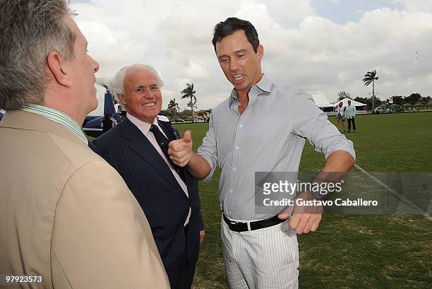 Larry Boland, Yves Piaget and Jeffrey Donovan attend the Piaget Gold Cup at the Palm Beach International Polo Club on March 21, 2010 in Wellington,...