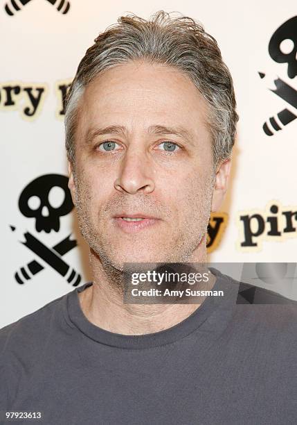 The Daily Show's Jon Stewart attends the Story Pirates ''After School Special'' fundraiser at Dixon Place Theater on March 21, 2010 in New York City.