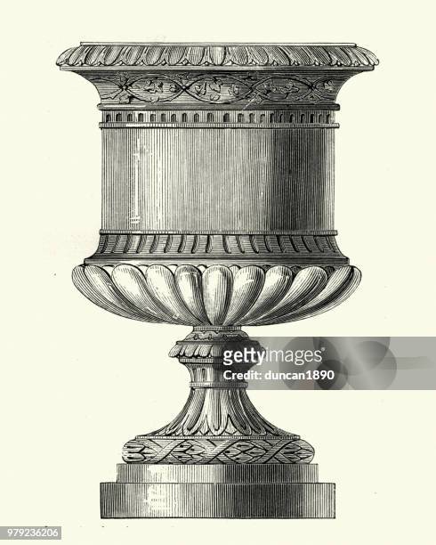 維多利亞時代的裝飾, 鑄鐵古典花瓶, 十九世紀五十年代 - vase 幅插畫檔、美工圖案、卡通及圖標