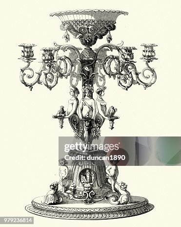 Victorian decor, Centrepiece, 1850s Victorian decor, Centrepiece, 1850s