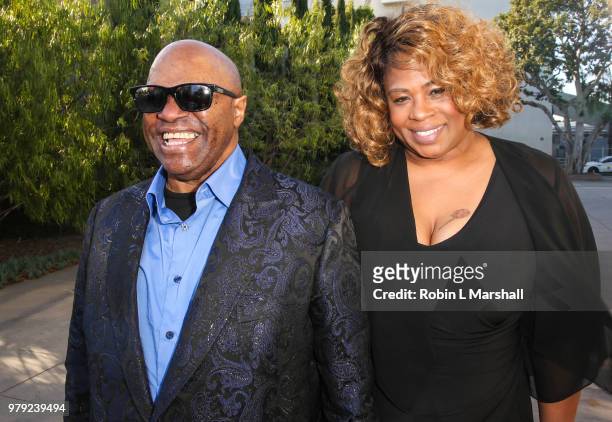 Singer Ellis Hall and wife Leighala Jimenez attend the Black Business Association's "Salute To Black Music" at California African American Museum on...