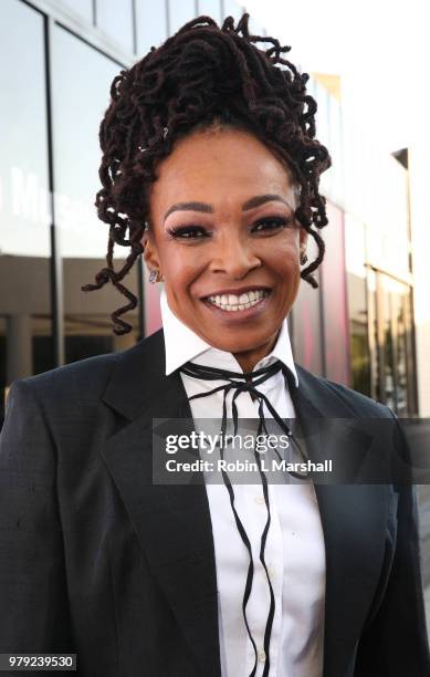 Singer and Honoree Siedah Garrett attends the Black Business Association's "Salute To Black Music" at California African American Museum on June 19,...