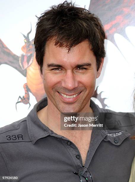 Actor Eric McCormack arrives at the premiere of Dreamworks Animation's "How To Train Your Dragon" on March 21, 2010 at Gibson Amphitheatre in...