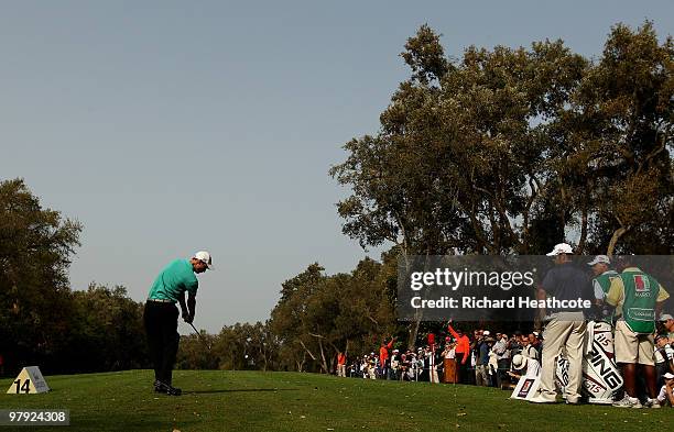 Rhys Davies of Wales in action during the final round of the Hassan II Golf Trophy at Royal Golf Dar Es Salam on March 21, 2010 in Rabat, Morocco.