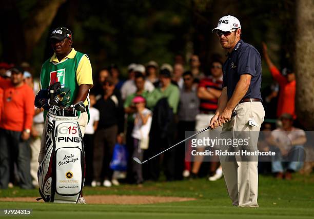 Louis Oosthuizen of South Africa in action during the final round of the Hassan II Golf Trophy at Royal Golf Dar Es Salam on March 21, 2010 in Rabat,...