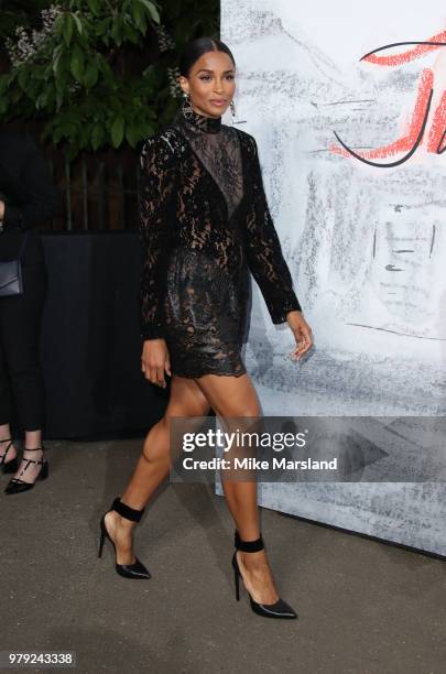 Ciara attends The Serpentine Summer Party at The Serpentine Gallery on June 19, 2018 in London, England.