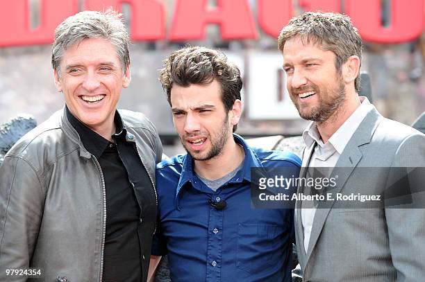 Actors Craig Ferguson, Jay Baruchel and Gerard Butler arrive at the premiere of Dreamworks Animation's "How To Train Your Dragon" on March 21, 2010...